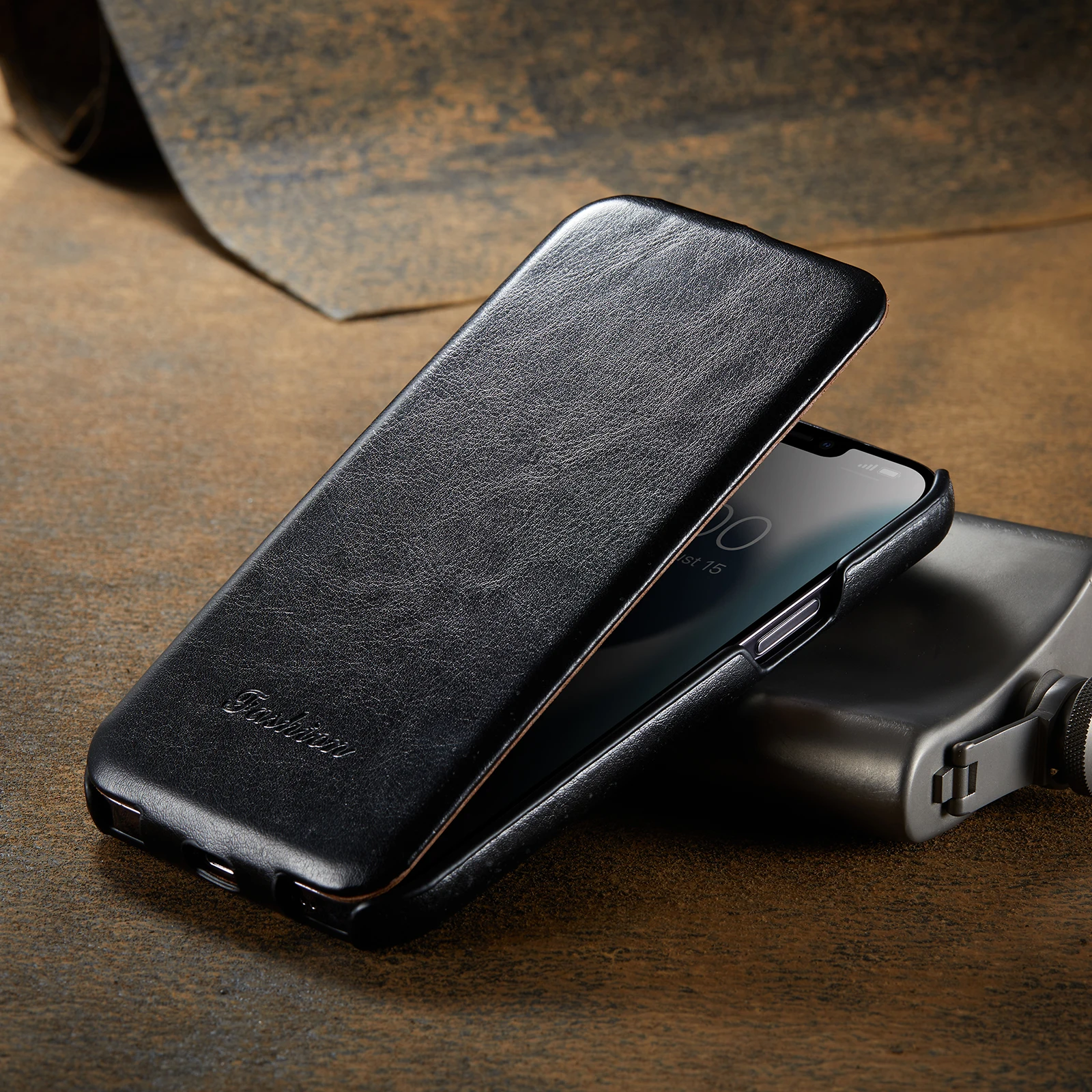 Vertical Flip Up Down Flip Leather Phone Case For Iphone 13 12 11 Pro