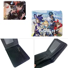 

Genshin Impact Wallet Short Purse with Coin Pocket for Student Whit Credit Card Holder Cosplay Accessories Coin Purse Gift