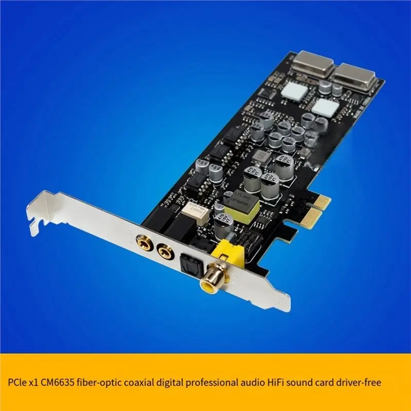 A13E-ST115 CM6635 2.1 채널 광섬유 동축 디지털 오디오 Hifi 사운드 카드 Pcie 드라이버 프리
