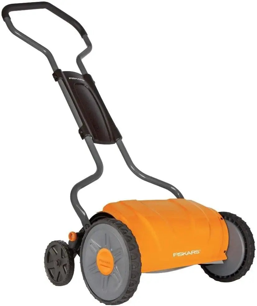 Fiskars StaySharp Push Mower - 17" Self-Propelled Lawn Mower - Yard and Garden Tools - Orange USA