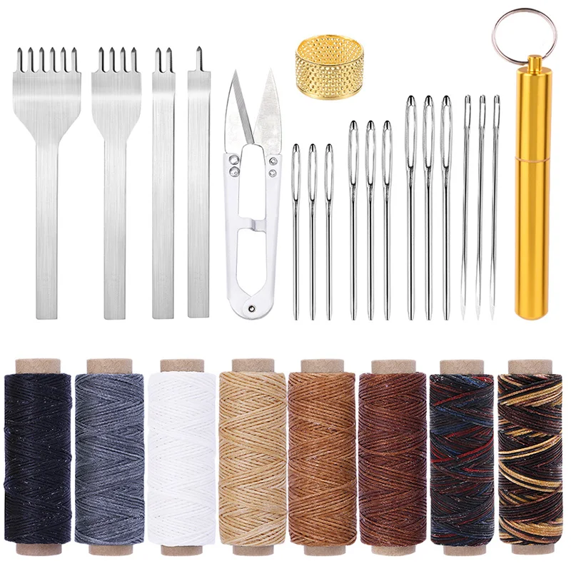 Leather Tools Awl Stitching Leather Sewing Kit Hand Needles Awl Wax
