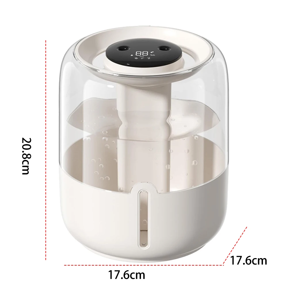 6.8L Air Humidifier Dual Nozzle Humidity Diffuser Digital Display Cool Mist Humidifier Portable 3 Modes for Living Room Bedroom