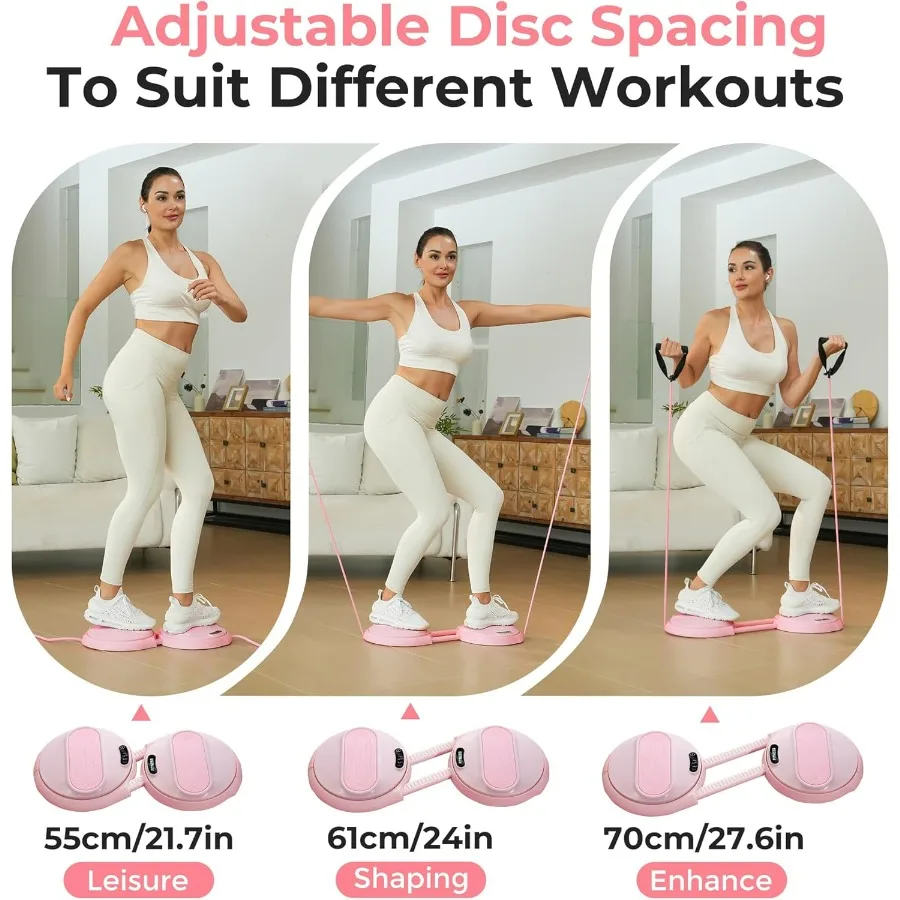 Waist Twisting Machine Exercise - Ab Twister Board MAX 300LBS | Intelligent Counting Lap & Calorie & Time, with 2 Resistance Ban