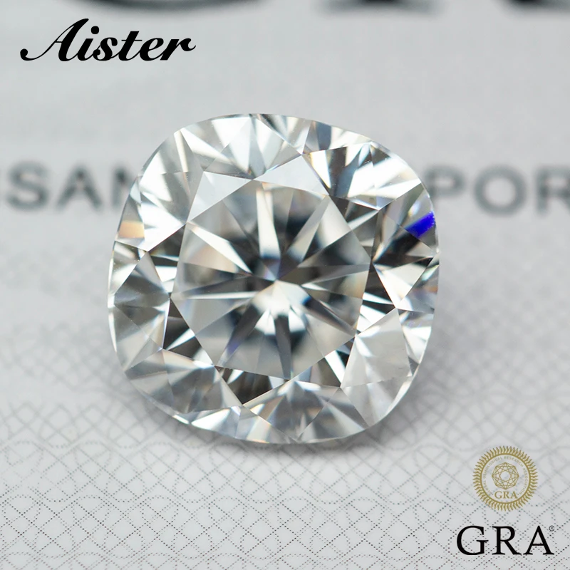Real D Color Cushion Cut Moissanite Pietra Sciolta Con Certificato 0.5-5.0Ct Moissanite Lab Diamond Pass Tester Con Rapporto Gra
