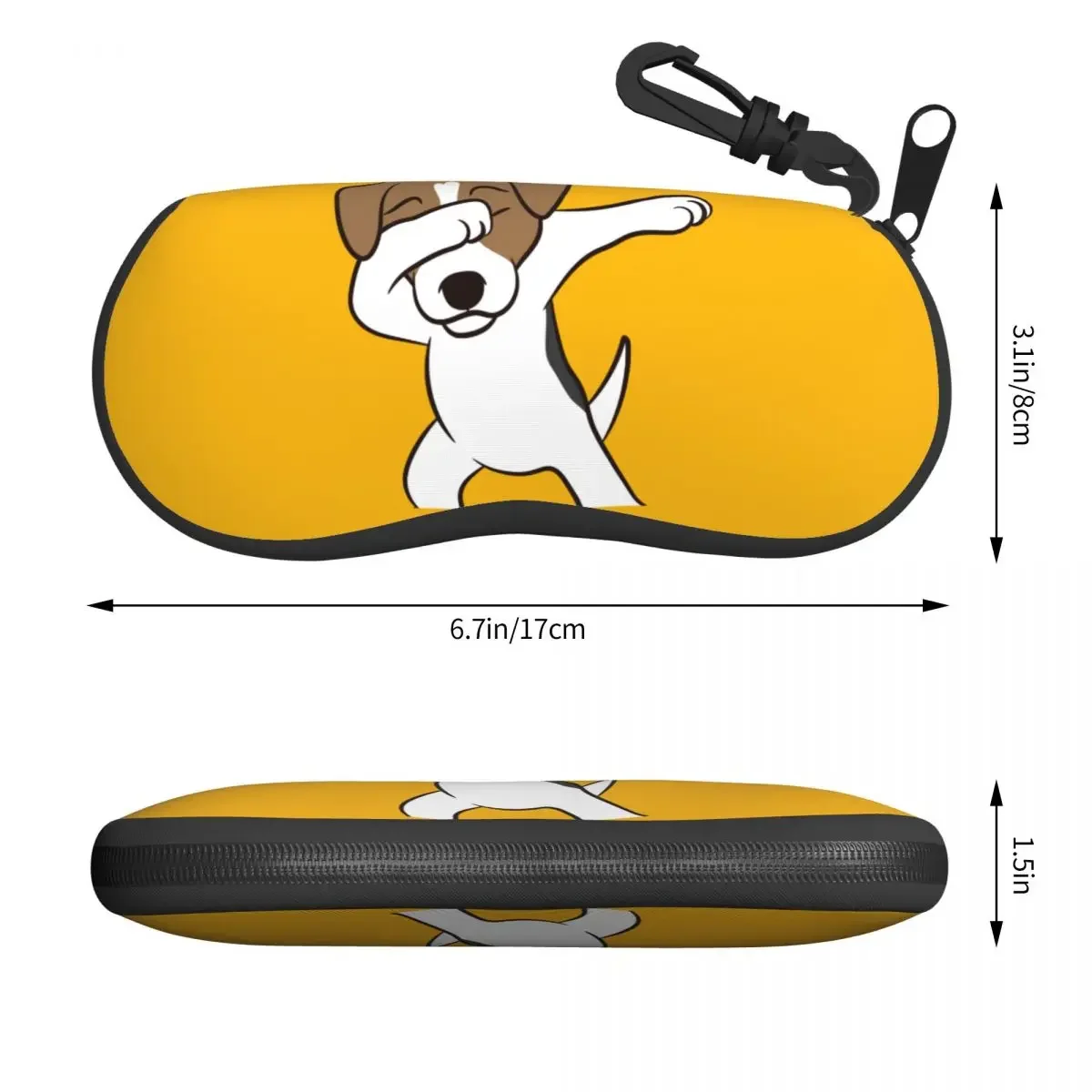 Jack Russell Terrier Eyeglass Glasses Case Women Men Soft Dabbing Dog Sunglasses Protective Box