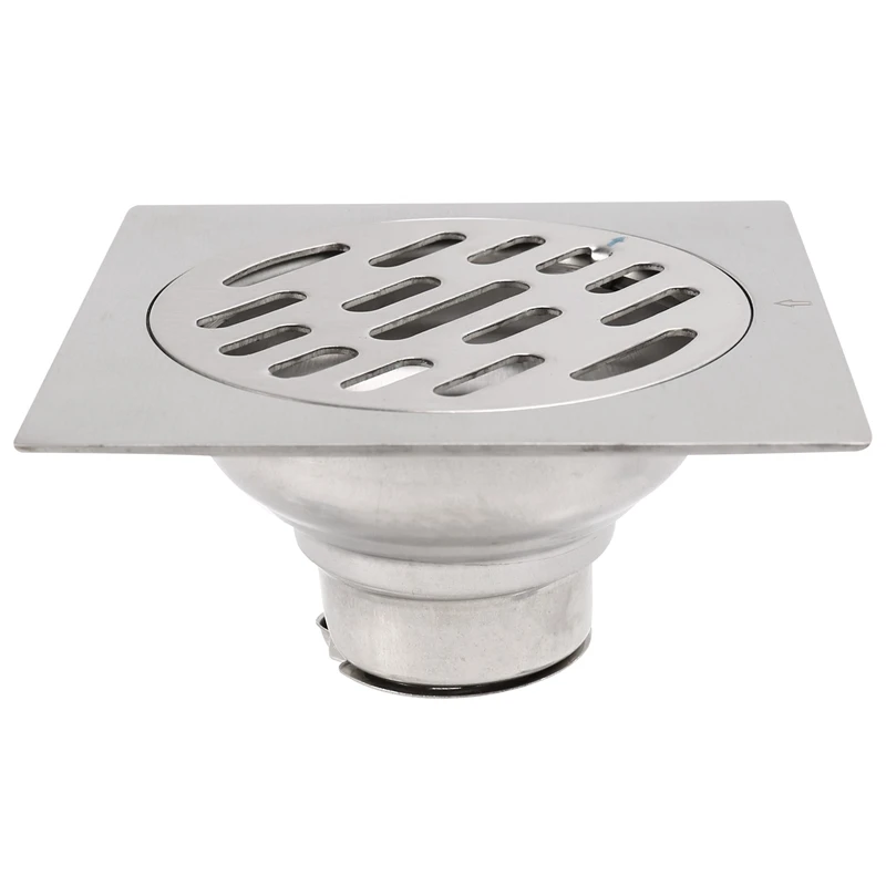 

New Thick Stainless Steel Anti-Odor Square Floor Drain Waste Drain Cover Hotel Bathroom Shower Drain 100X100mm