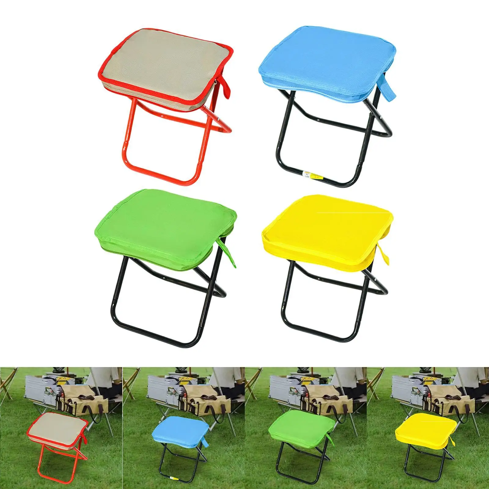 Camping stools folding chair compact zip handbag rattling stool outdoor