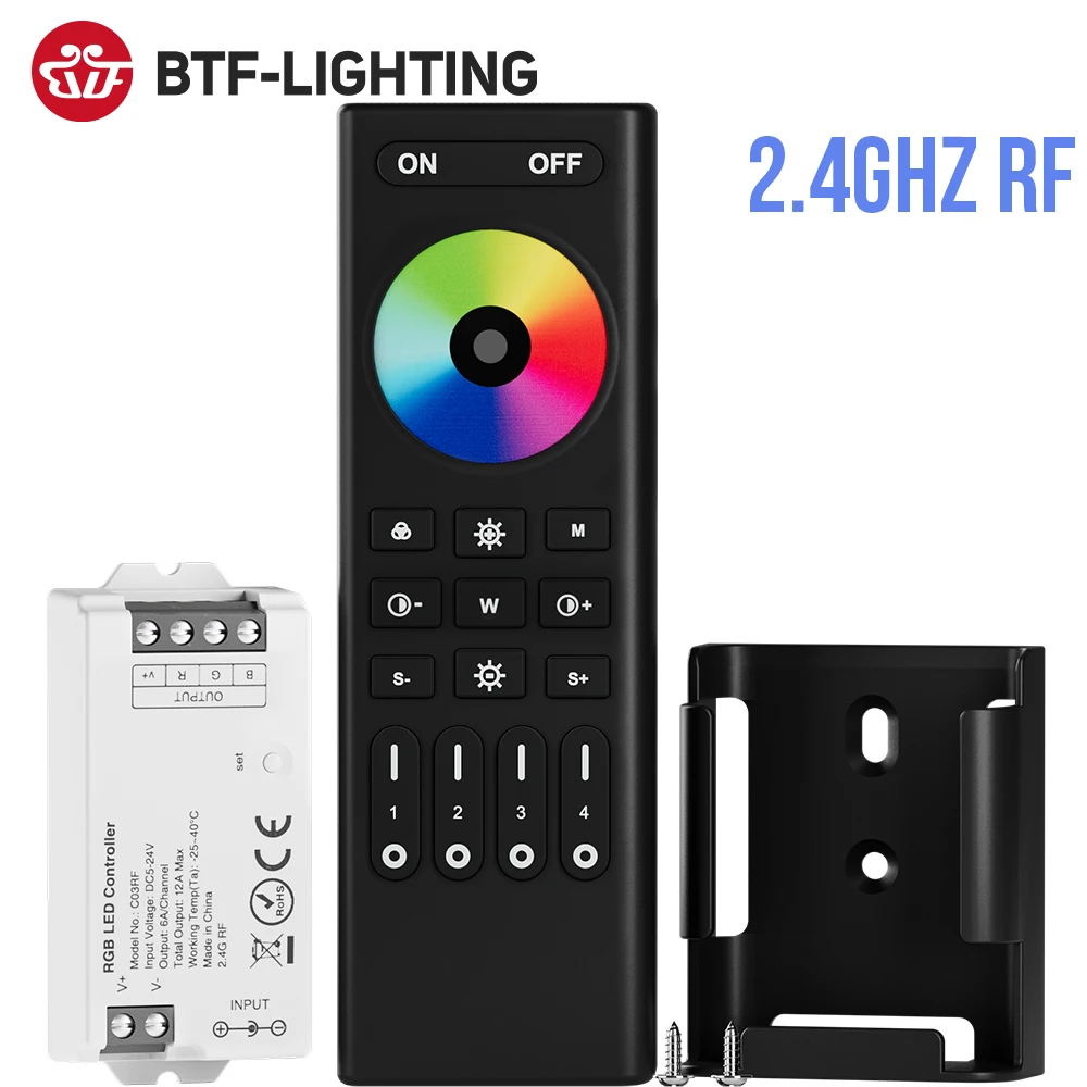 Mini LED Controller ชุด 2.4GHz ระยะไกล Dimmer 2pin CCT 3pin RGB 4pin RGBW 5pin RGBCCT 6pin FCOB 2835 5050 LED Strip DC5V 12V 24V 1