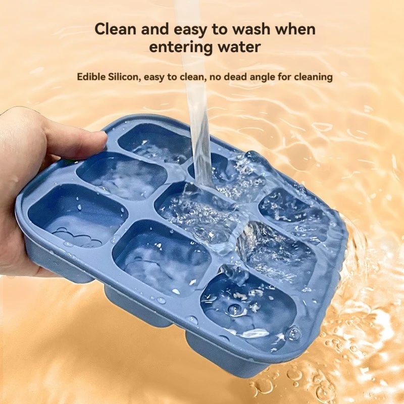 9 Grid Bear Baby Silicone Supplementary Food Box Silicone Ice Grid Ice Box Cubes Cubes