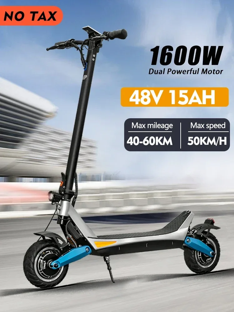 Electric Scooter Peak 2000W 48V 21AH Max Speed 65KM/H Max Rang 70KM Foldable 10 Inch Tires Load 150KG Adult