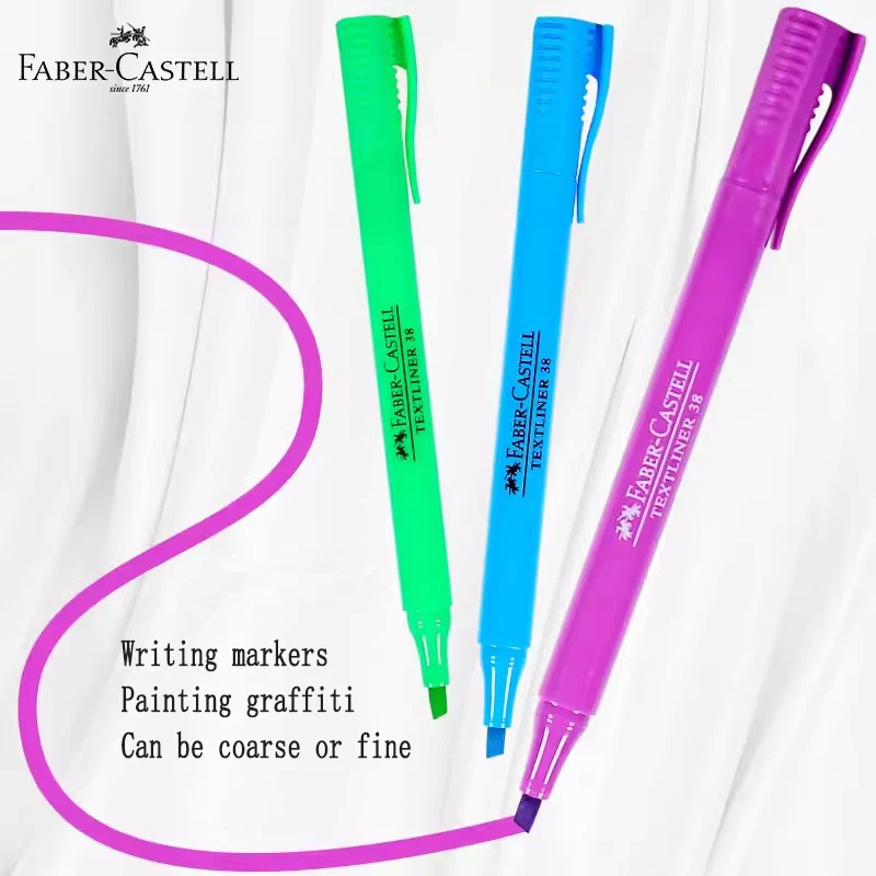 FABER CASTELL 아트 하이라이터 펜, 텍스트 라이너 파스텔, 형광 밝은 마커 펜, 마킹 필기 문구 용품, 7 개