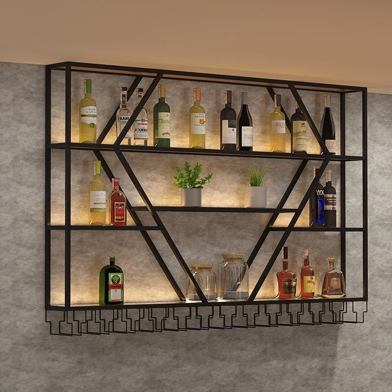 

Storage Cocktail Wine Cabinets Unique Inverted Display Restaurant Metal Wine Rack Drink Salon Cremalheira De Vinho Furnitures