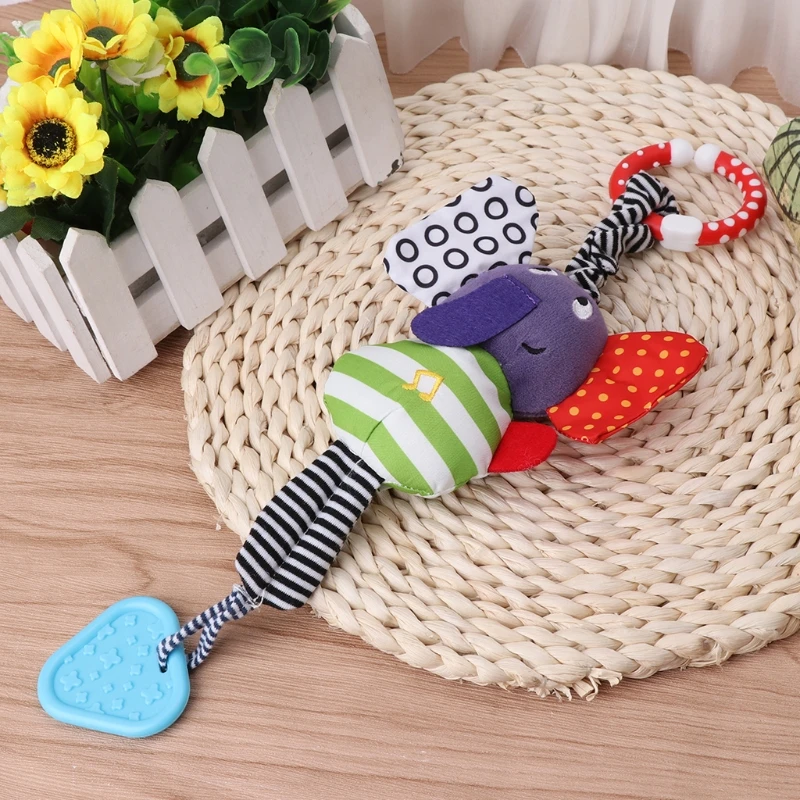 

Y1UB Baby Teether Rattles Infant Kid Music Elephant Hanging Bed Dolls Educational Toy