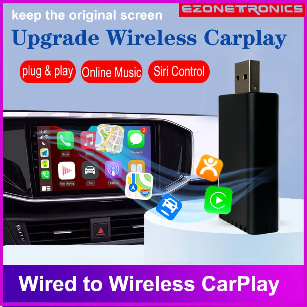 Adaptador Carplay con cable A inalámbrico, accesorios para coche, Dongle  Bluetooth, enchufar y usar, Benz A, B, C, E, S, clase ML, GLA, GLC, GLK,  CLA, GLE - AliExpress