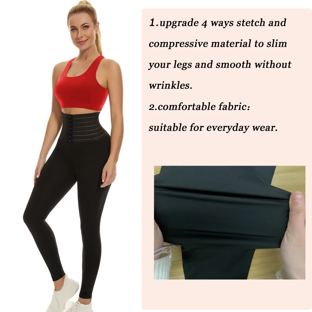 Velssut Sport Leggings Fitness Yoga High Waist Pants Female Full Length Legging with Hook Workout Slimming Body Shaper Gym Wwear