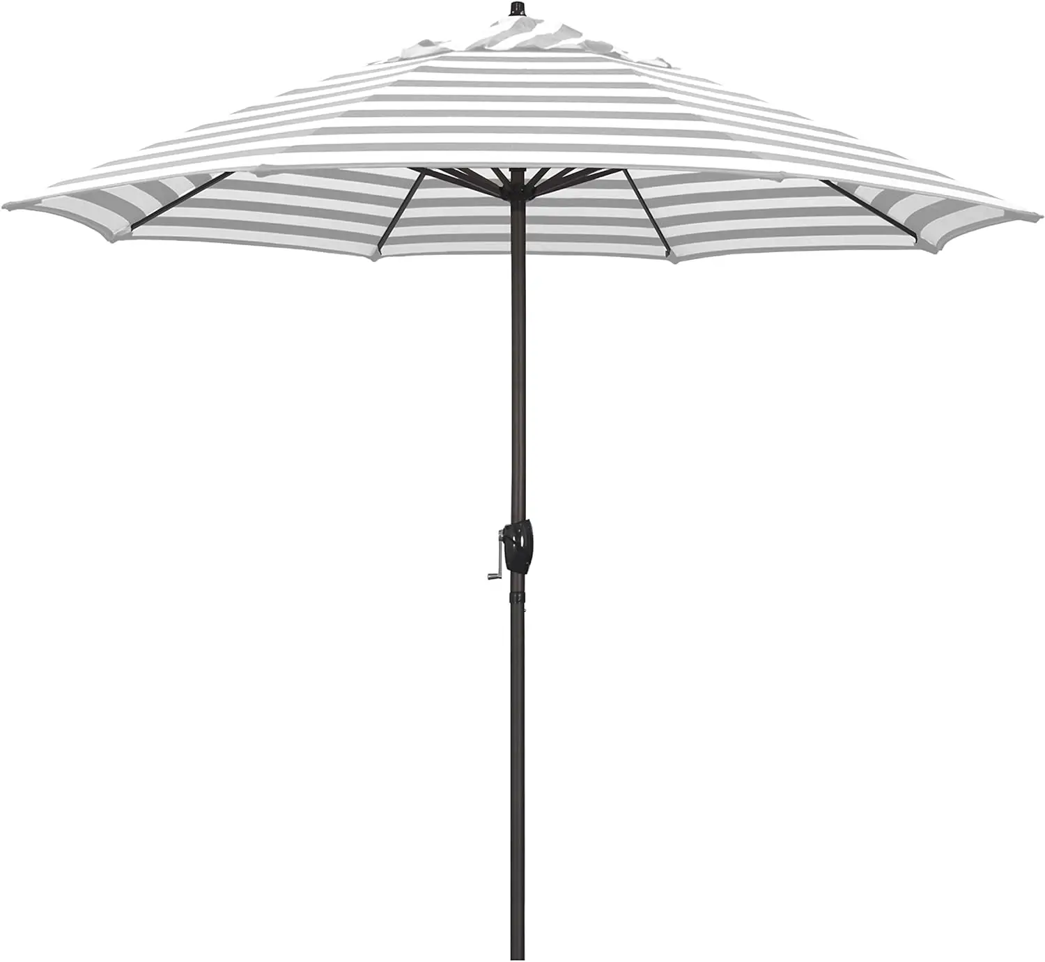 

9' Round Aluminum Patio Umbrella, Crank Lift, Auto Tilt, Bronze Pole