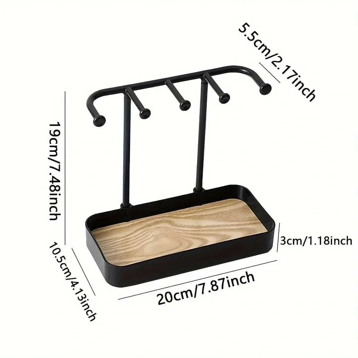 Fashion Portable Jewelry Display Rack with Drawer Box with Wooden Base Storage Rack Key Photography Props Desktop Storage Box