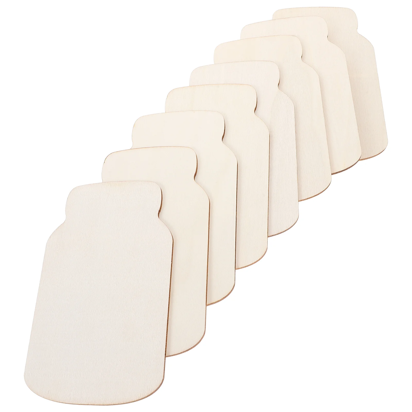 

24 Pcs Mason Jar Shape Slices Flower Wallpaper Home Decor Wooden Embellishments Cutouts Craft Blanks