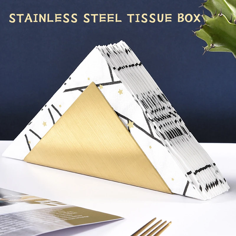 Creative Fashion Stainless Steel Tissue Box Restaurant Hotel KTV Coffee Shop Bar Business Desktop Metal Tissue Rack