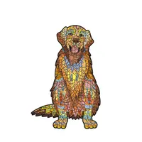 Hot High Quality Wood Jigsaw Puzzle Golden Retriever Wooden Puzzles Adults Montessori Educational Toys Children Board Game Gift 1