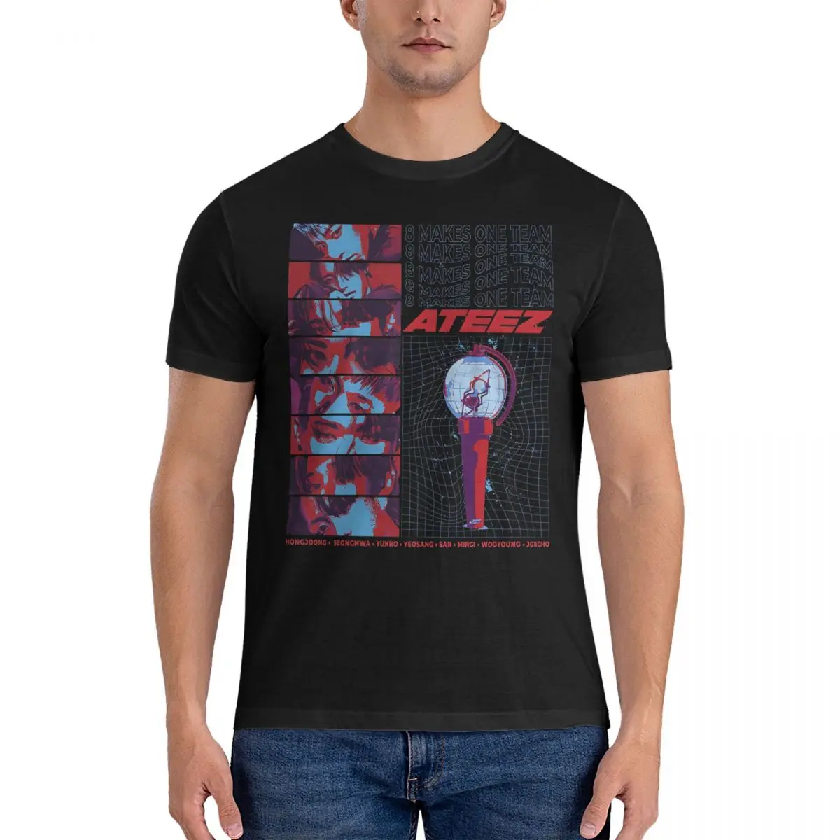 

OT8 Streetwear Inspired T-Shirt for Men ATEEZ Fashion Pure Cotton Tee Shirt Crewneck Short Sleeve T Shirt New Arrival Clothing