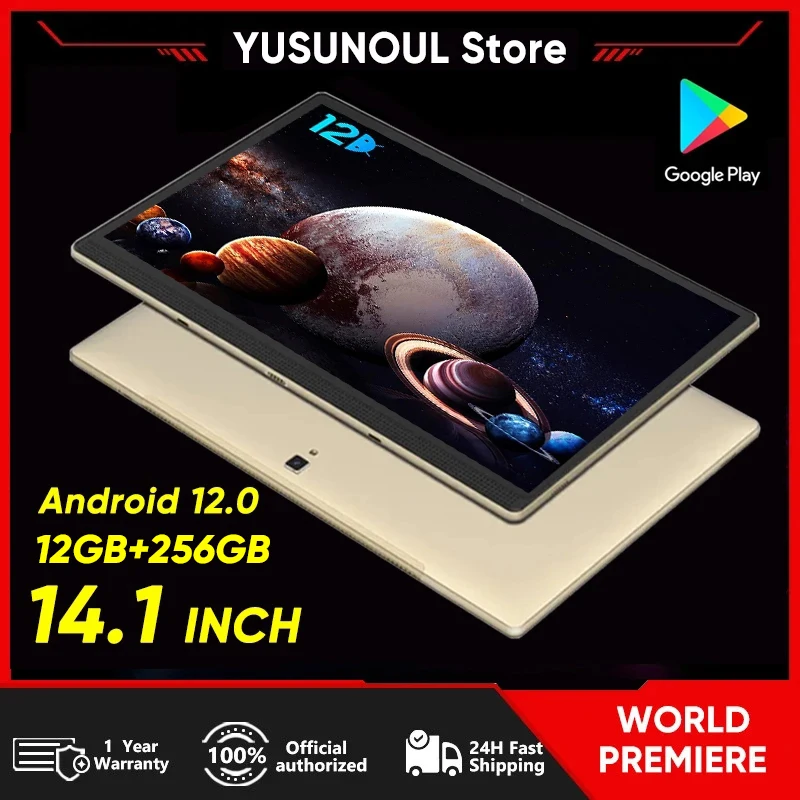 Nuovo Flagship Super Large 14.1 Pollici Android 12 Tablet Pc 12 + 256Gb Telefonata 5G Wifi Tablet Muslimideale Per Leggere Fogli Musicali