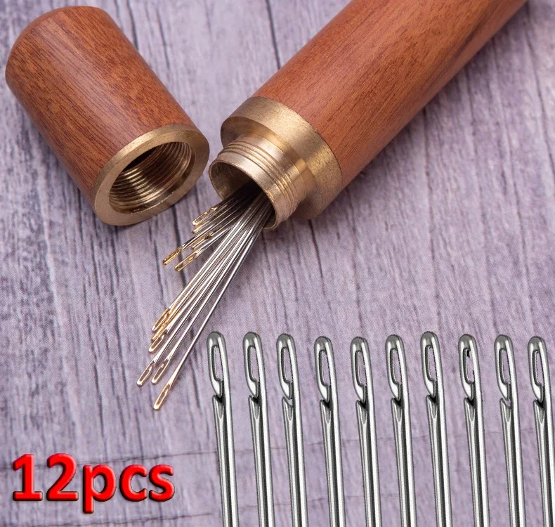 Beading Needle Stainless Steel Needle for Sewing Household Threading Apparel Manual DIY Jewerly Beading Needles Big Hole Blind Needle 12Pcs/set