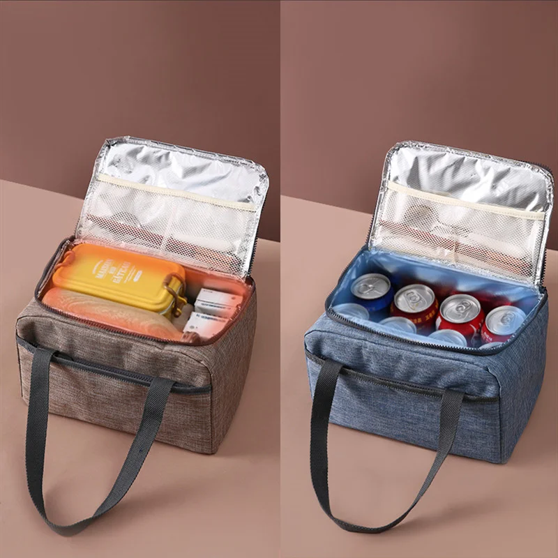 Oxford Cloth Picnic Insulation Bag Large Capacity Cooler Bags Portable Lunch Bag Bento Bag Thermal Ice Pack for School Work