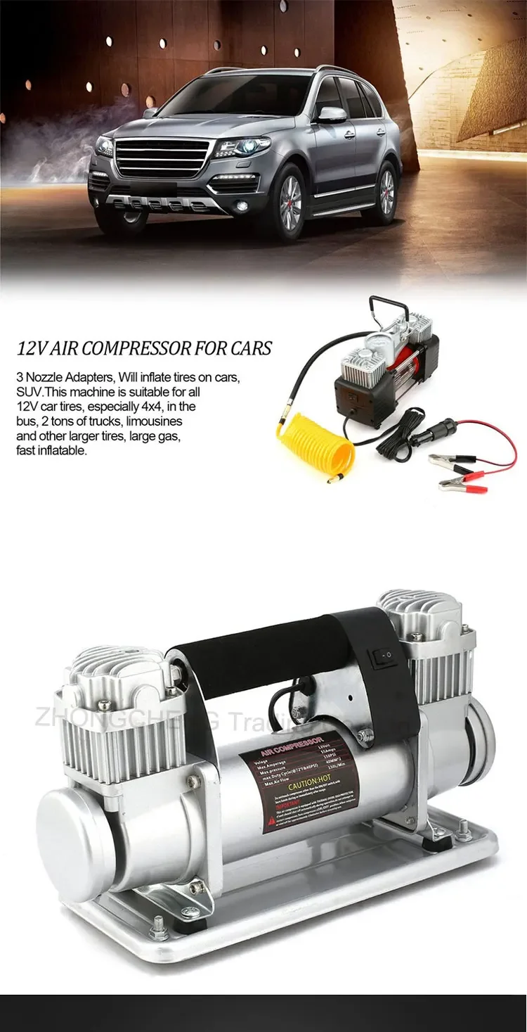 Upgrade High-power Car Air Pump Double-cylinder All-metal Fast Off-road Play San