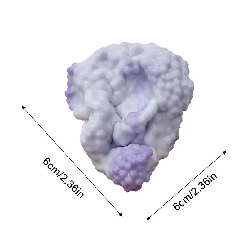 Shapeable Grape Stressball Silicone Squeeze Grape Stressball with Small Beads Shapeable Squish Toy Multifunctional Fidget toy 6