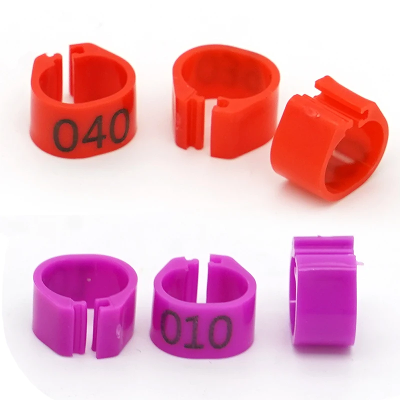 Pigeon Leg Rings 100Pcs Identify Dove Bands 8mm Plastic Parrot Clip Digital Foot Ring Pigeon Training Supply Bird Appliances bird leg bands