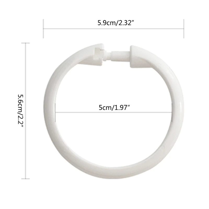 12 Anelli Per Tenda Doccia Blovess Con Sfere Acriliche Colorate - Rotelle In Acciaio INOX - 2