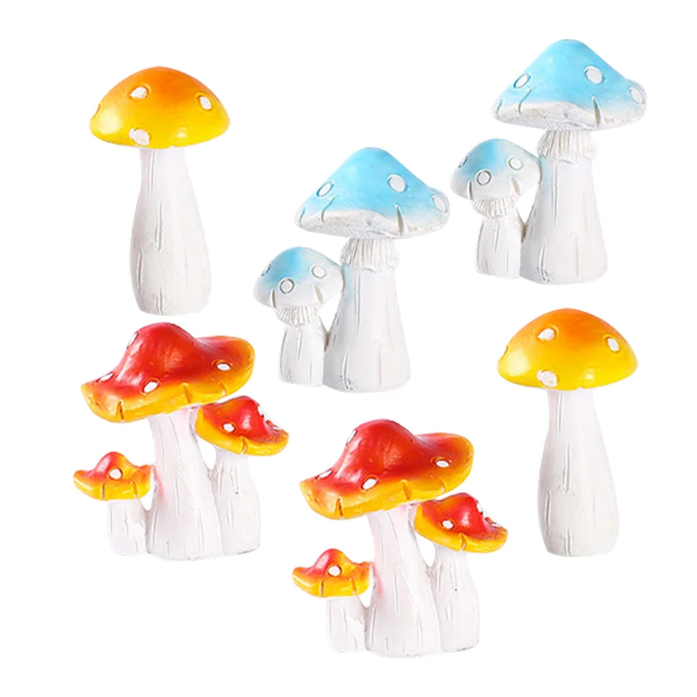 6 Pcs Moss Micro Landscape Mushroom Ornaments Small Moss Plant Book Shelf Bookshelf Mossations