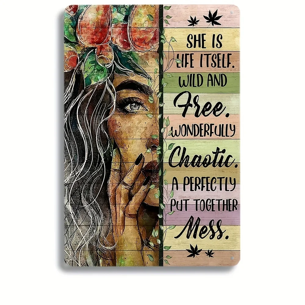 

Girl Room Decor Gifts Funny Tin Signs Stay Wild Flower Child Metal Posters Hippie Soul Art Wall Plaque Decor Vintage Mural Funny