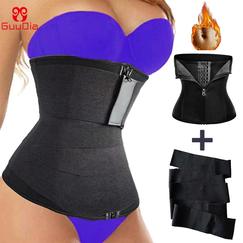 GUUDIA Tummy Wrap Belt Waist Trainer Corset Women Adjustable Waist Trimmer Snatch Wrap Tummy Control Belts Slimming Body Shaper shapewear underwear