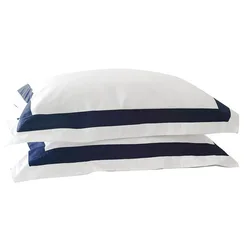 48*74cm  55*85cm 2pcs Luxury Cure Cotton Embroidery 5 Stars Hotel Supplies Pillowcase Pillow Cover White Encryption Pillow Case
