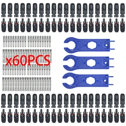 Premium DC Solar Connector Kit with Free Shipping - 200/100/40/20/10 Pieces, 1000V 30A Capacity (60pcs(30pairs))