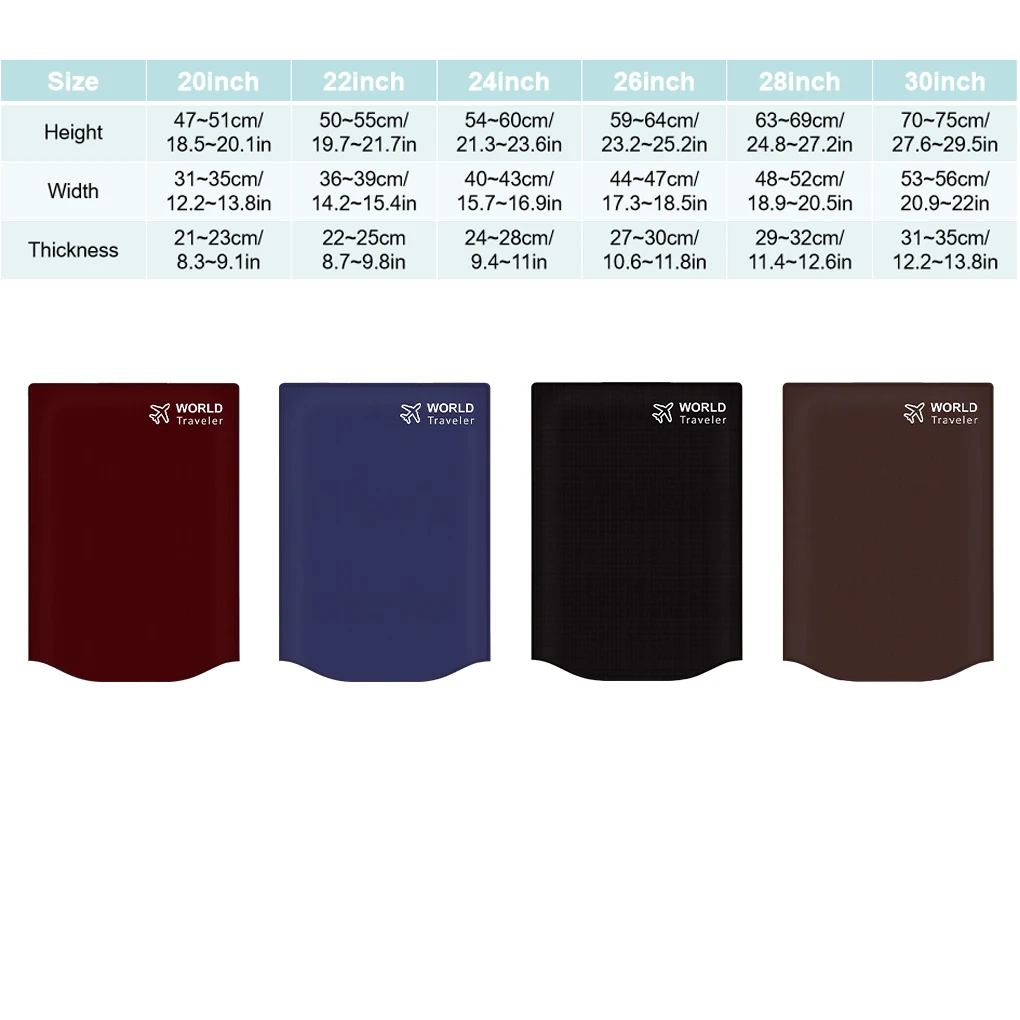 Non-woven Travel Luggage Cover Solid Color Stylish Detachable Travelling Suitcase Bag Protector 24-30 inch