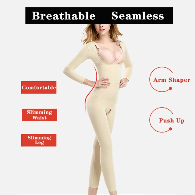 Women Full Body Shapewear Bodysuit Seamless Slimming Long Bodysuit  Underwear Tummy Compression Shaper Weight Loss Corrective - Shapers -  AliExpress