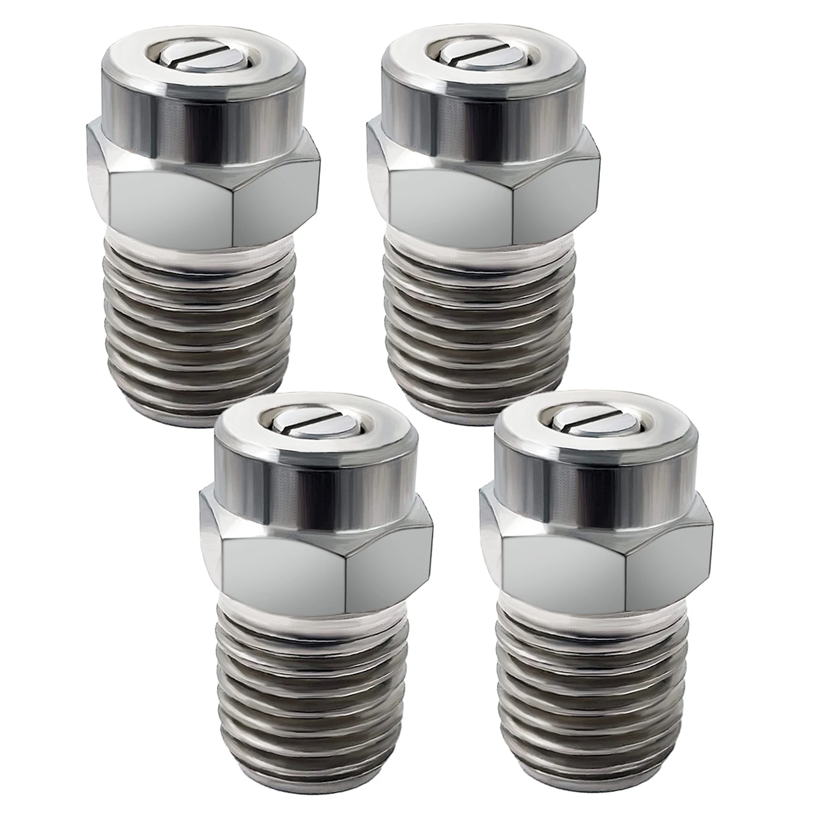 

4pcs 2.5 Orifice Spray Nozzles 25 Degree Surface Cleaner Tips Water 1/4 Inch NPT Pressure Washer 4500 PSI Threaded Male Home