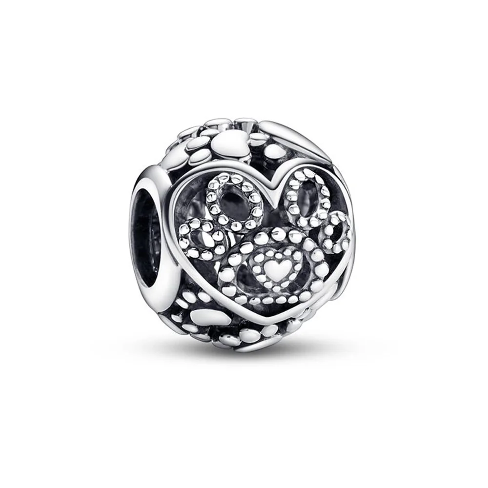

Authentic 925 Sterling Silver Bead Animal Baby Hearts & Pawprints Charm Fit Pandora Women Bracelet Bangle Gift DIY Jewelry