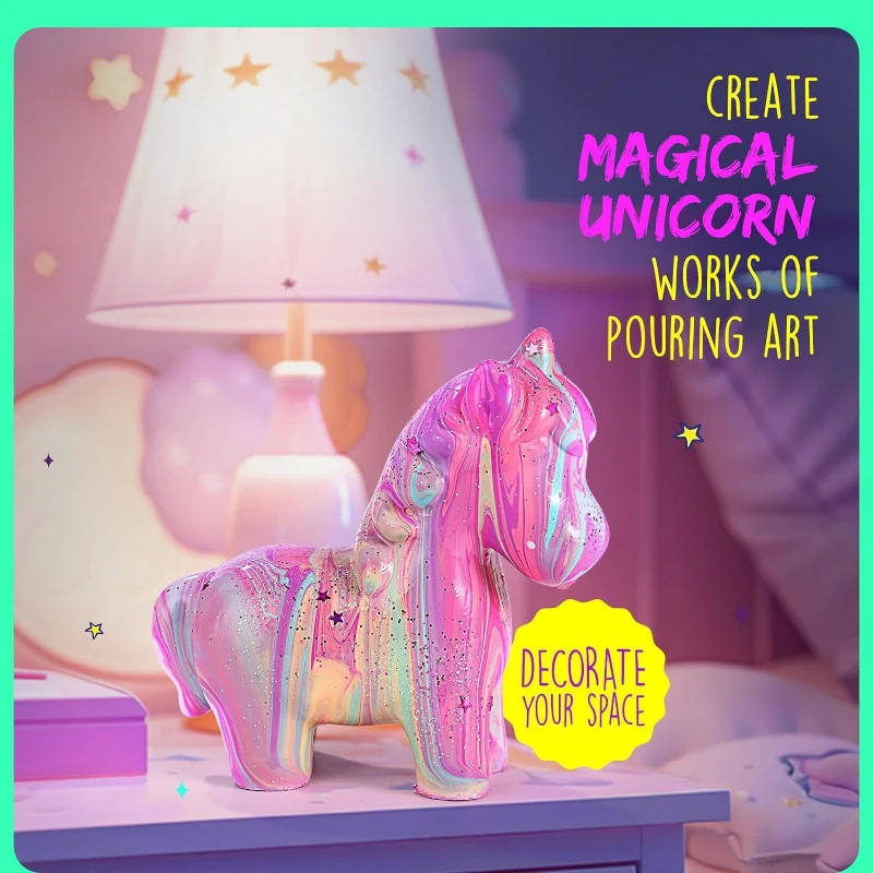 DIY 드로잉 유니콘 유체 아크릴 페인트 낙서 모델 크리 에이 티브 낙서 그림 흰색 배아 모델 어린이 퍼즐 장난감