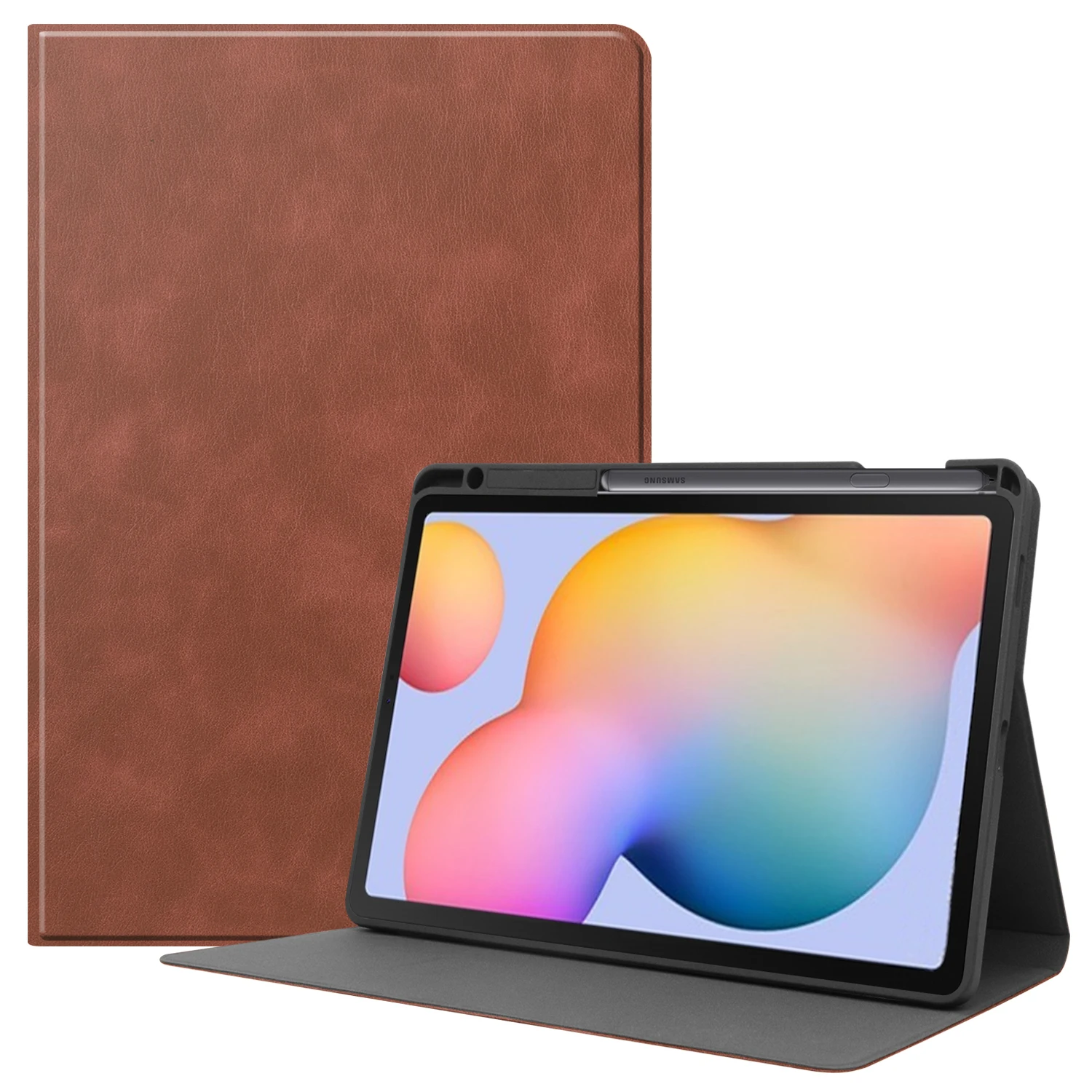Premium Leather Tablet Case with Pencil Holder and Auto Sleep/Wake Feature