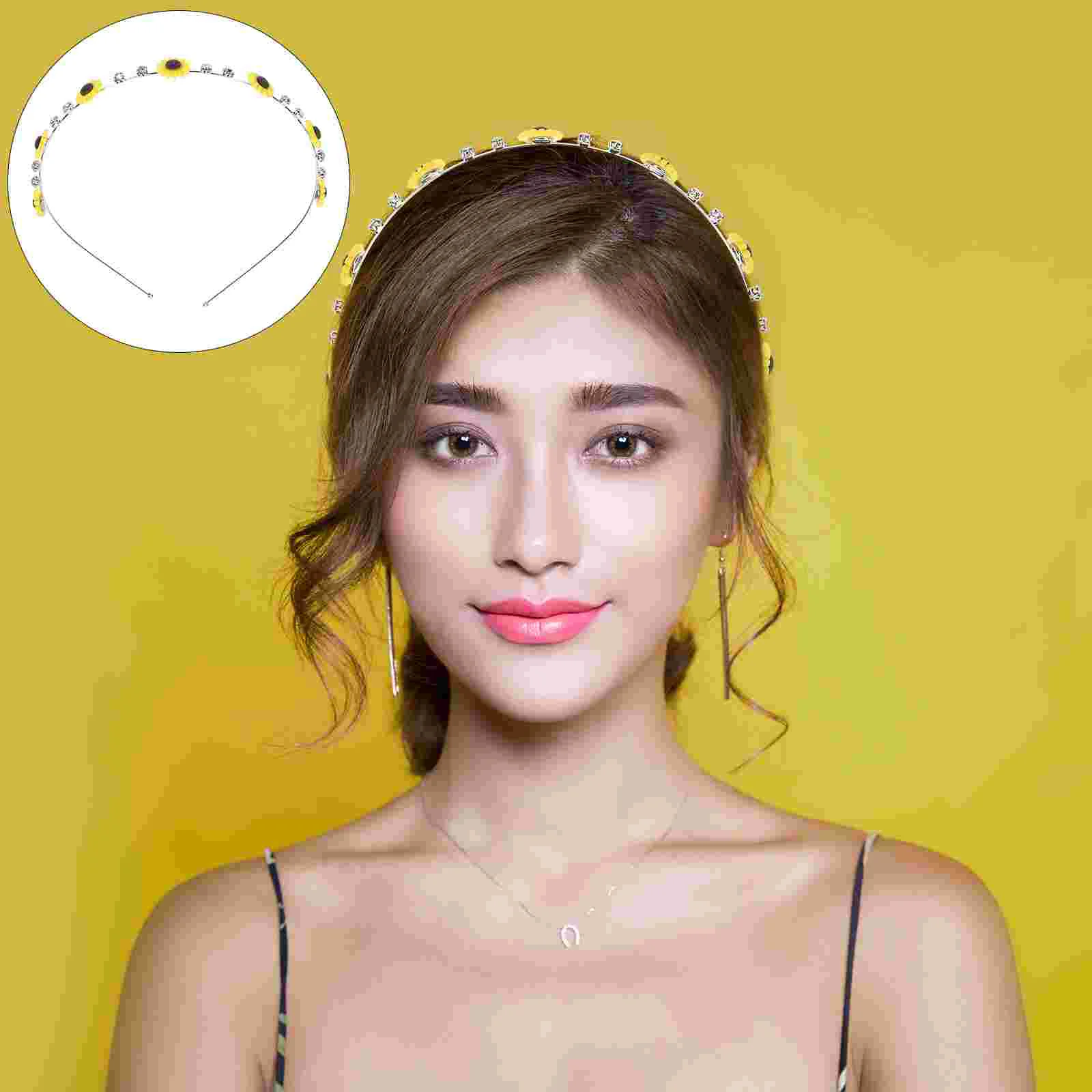 

2pcs Sunflower Thin Headband Elegant Hair Hoop Headdress for Women Girls