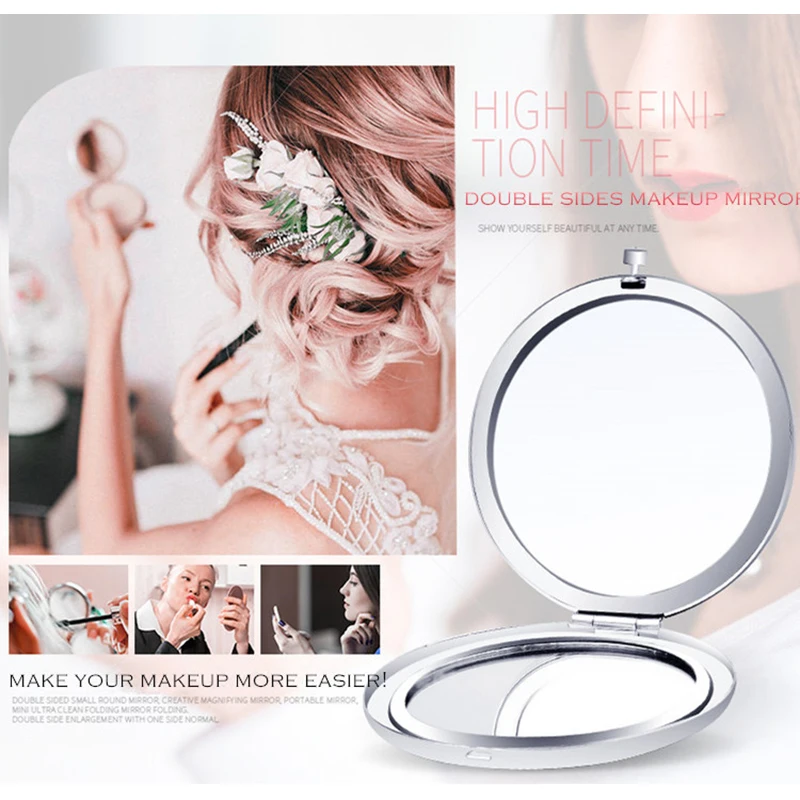 Luxury Crystal Makeup Mirror Personalized Gift Folding Mirror Mini Compact Makeup Cosmetic Two-side Folding Mirrors gifts