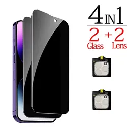 Clear Anti - Spy Privacy Protection Tempered Screen Protector Multi - Pack - iPhone 15 (4in1)