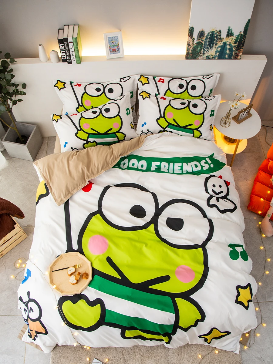 ☆KERO☆様 KEROKERO KEROPPI Bed Sets Duvet Cover Quilt Cover Pillow Case Bed