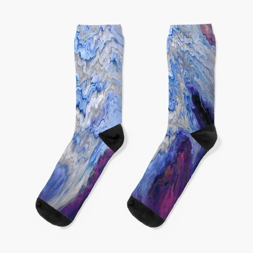 Storm Shower - Acrylic Pour Socks Funny socks Children's socks kawaii socks cycling socks Luxury Woman Socks Men's children s real raccoon fur ball acrylic ear protection braid children s baby hat baby hat