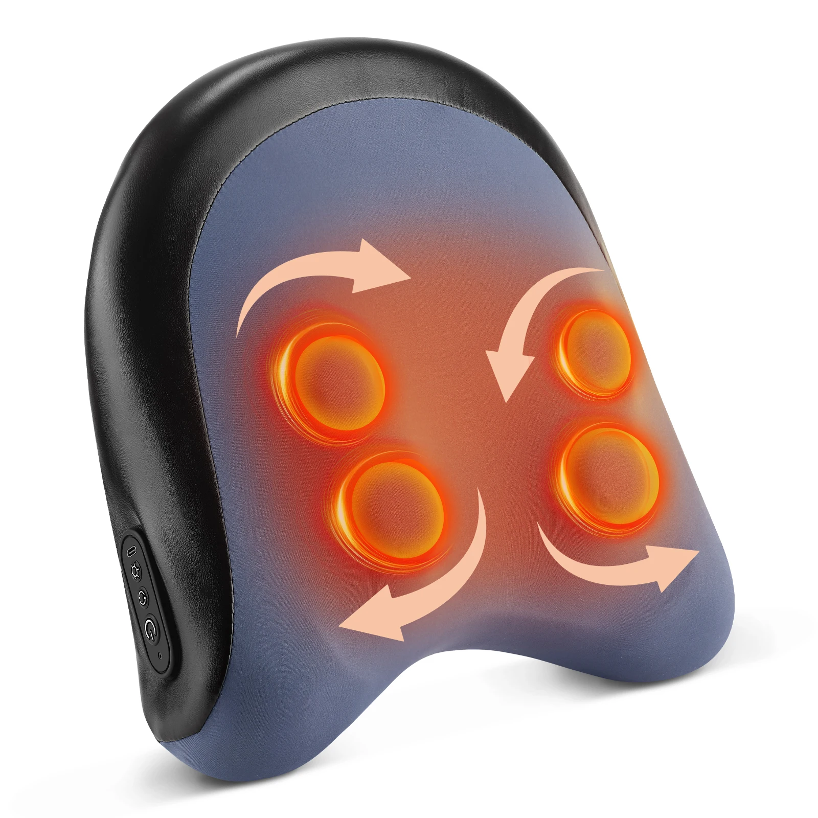 2 in 1 Massage Pillow Red Light 30℃ Heating Vibration Massager for Lumbar Waist Back Neck Shoulder Pain Relief Massage Machine