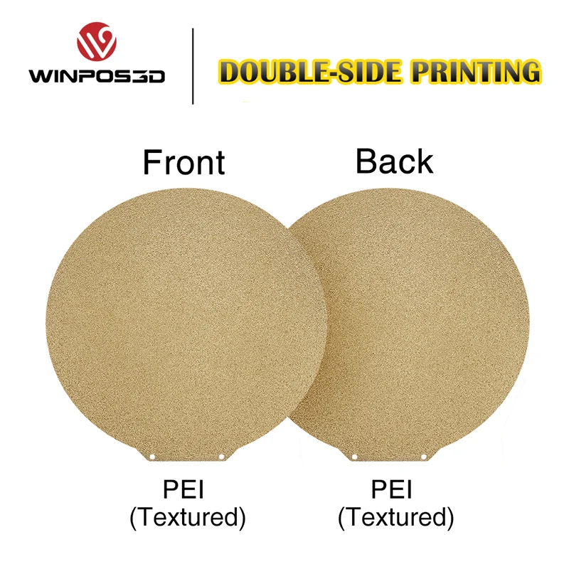 PEI 용수철 강판 양면 플렉스 PEI 빌드 플레이트, 3D 프린터용 마그네틱 베이스 없음, 원형 핫 베드, 200mm, 220mm, 240mm, 265mm, 309mm